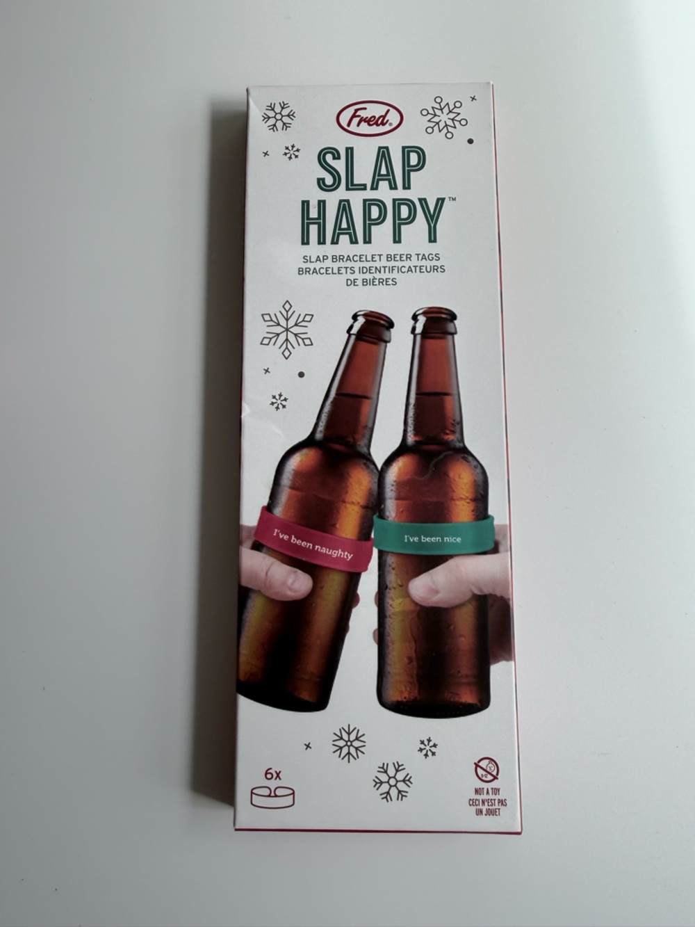 🐣5/$25-Fred Slap Happy Bottle Bands - Red & Green